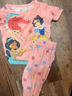 Girls Pink Princess Character Pajama Set